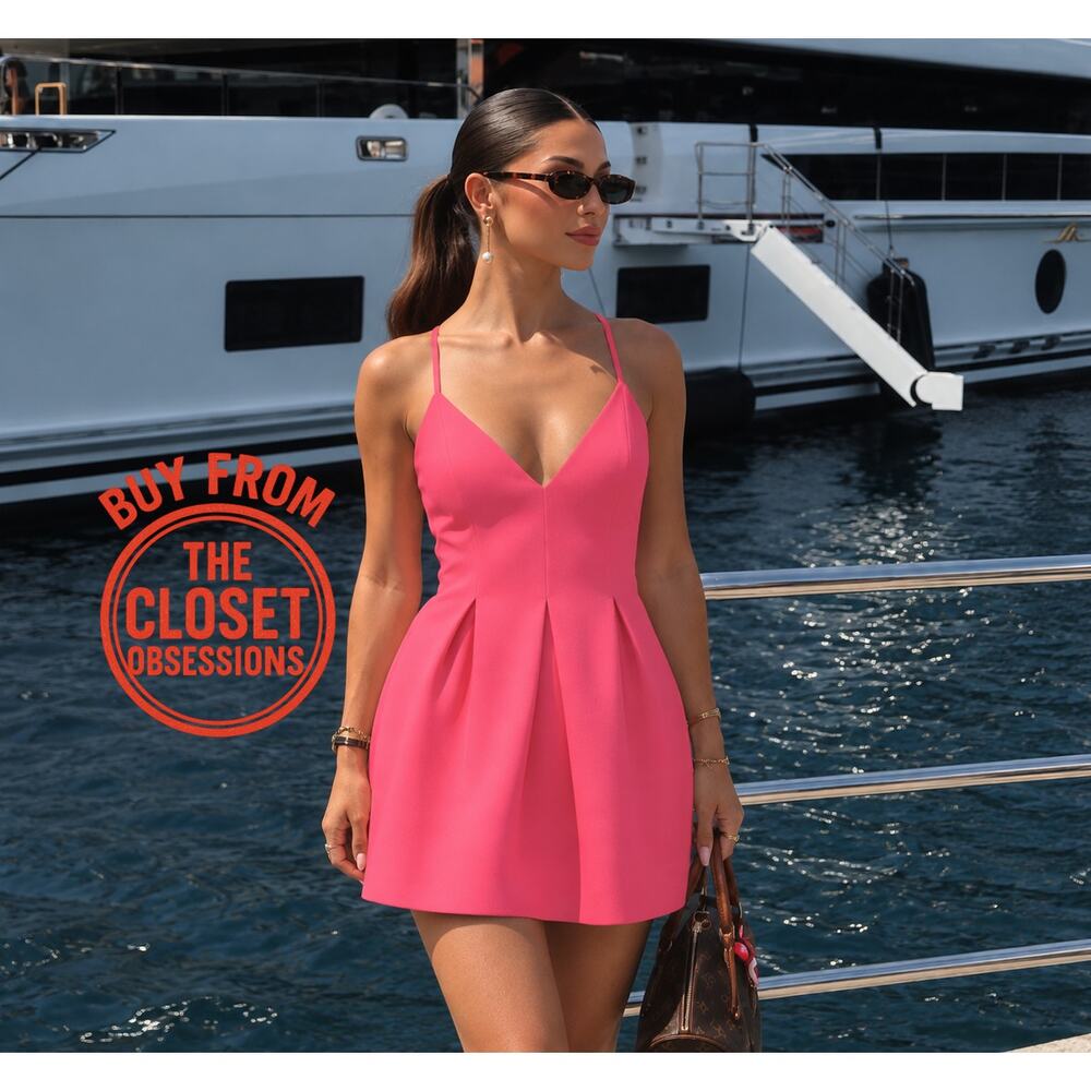 ZARA Pink Fuchsia Mini Dress NWT Fit Flare A Line Party Graduation Dress XL - Picture 10 of 16